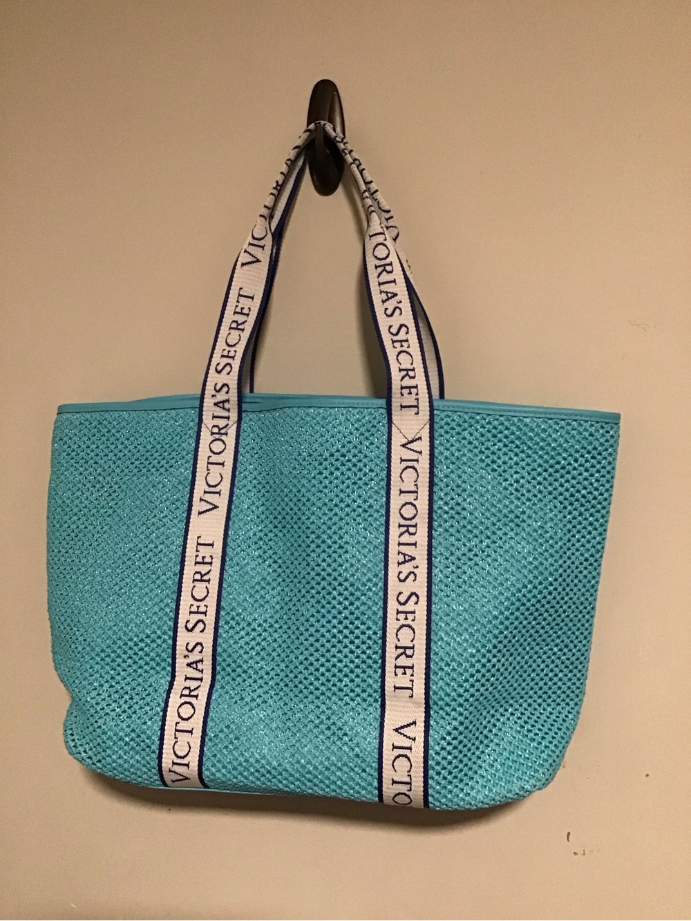 Victoria's Secret Teal Mesh Tote Bag